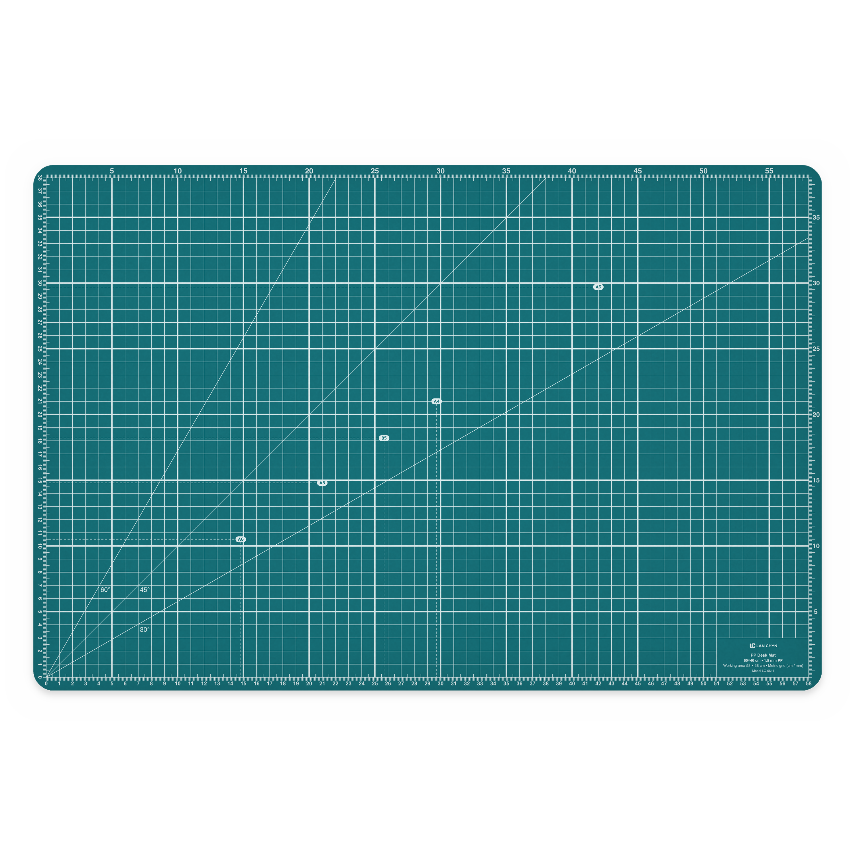 PP 格線桌墊 60×40 cm（1.5 mm）｜LC-6611