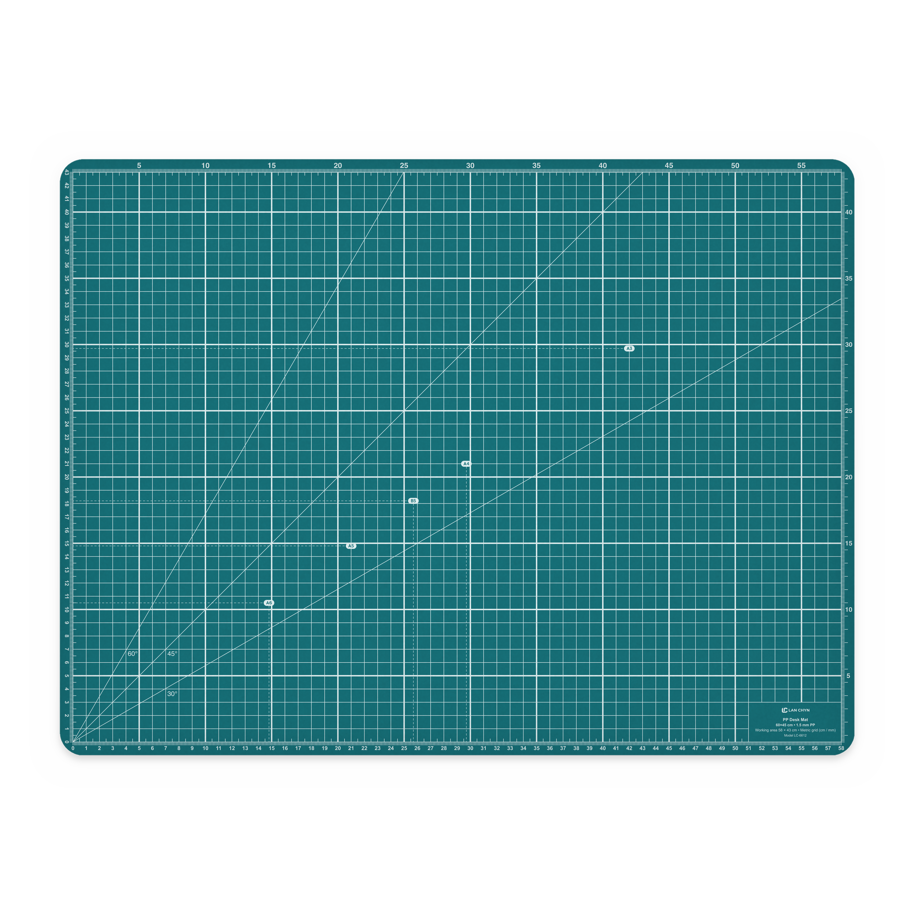 PP 格線桌墊 60×45 cm（1.5 mm）｜LC-6612