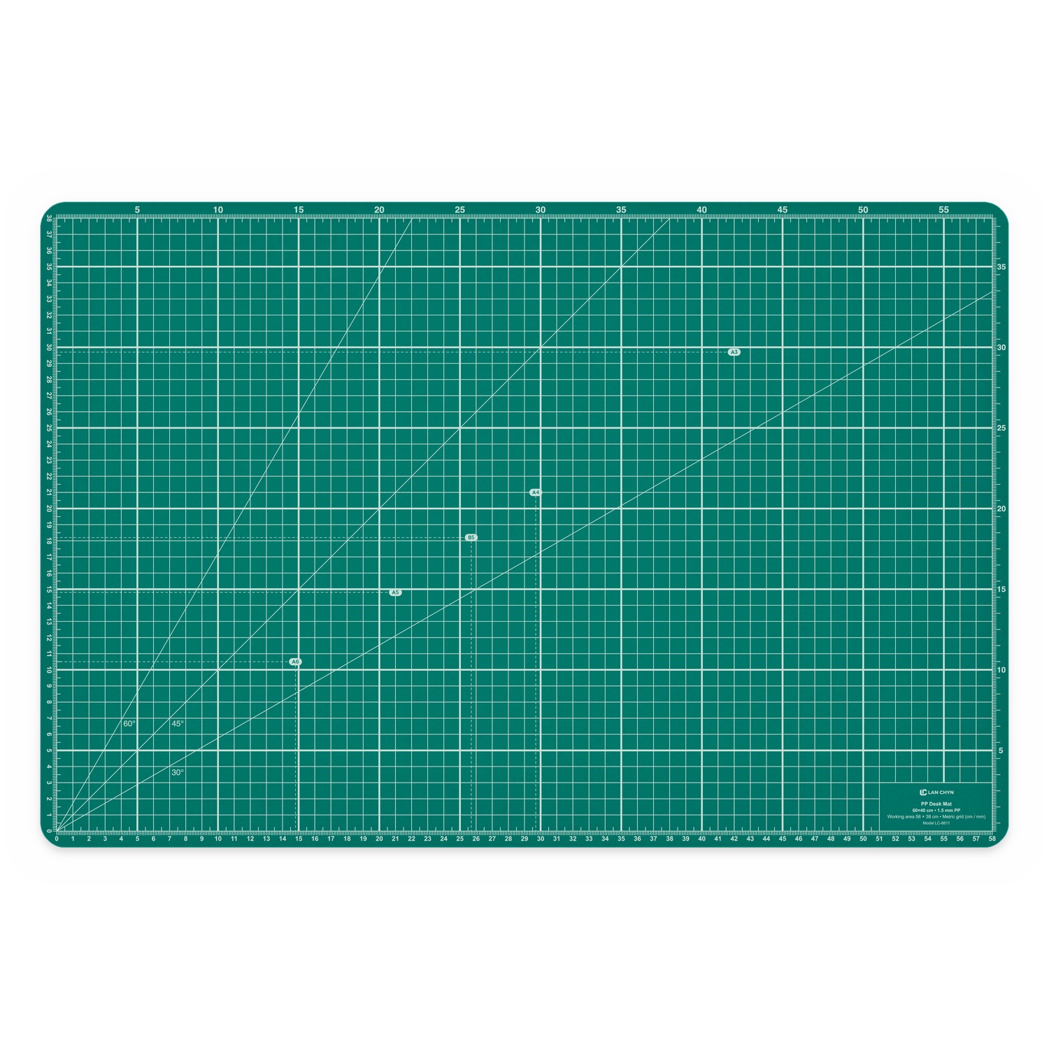 PP 格線桌墊 60×40 cm（1.5 mm）｜LC-6611