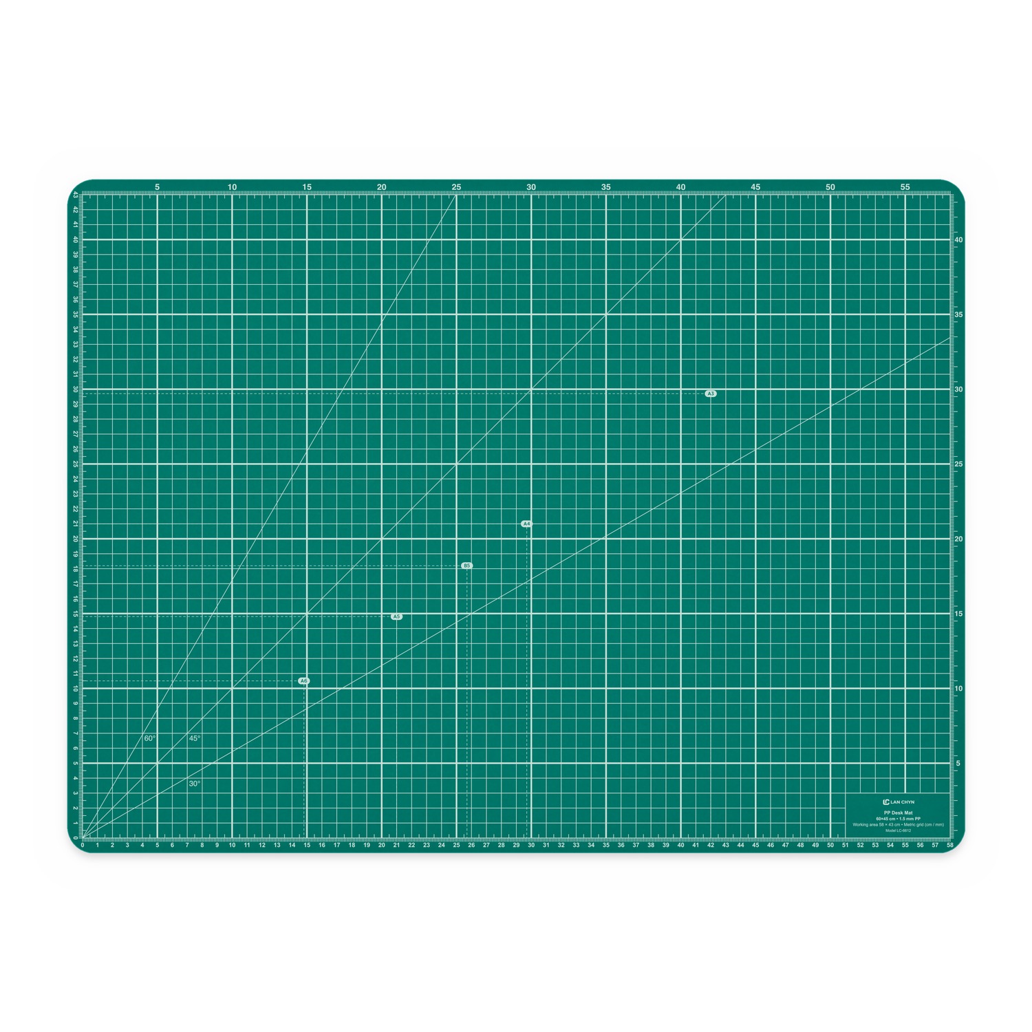 PP 格線桌墊 60×45 cm（1.5 mm）｜LC-6612
